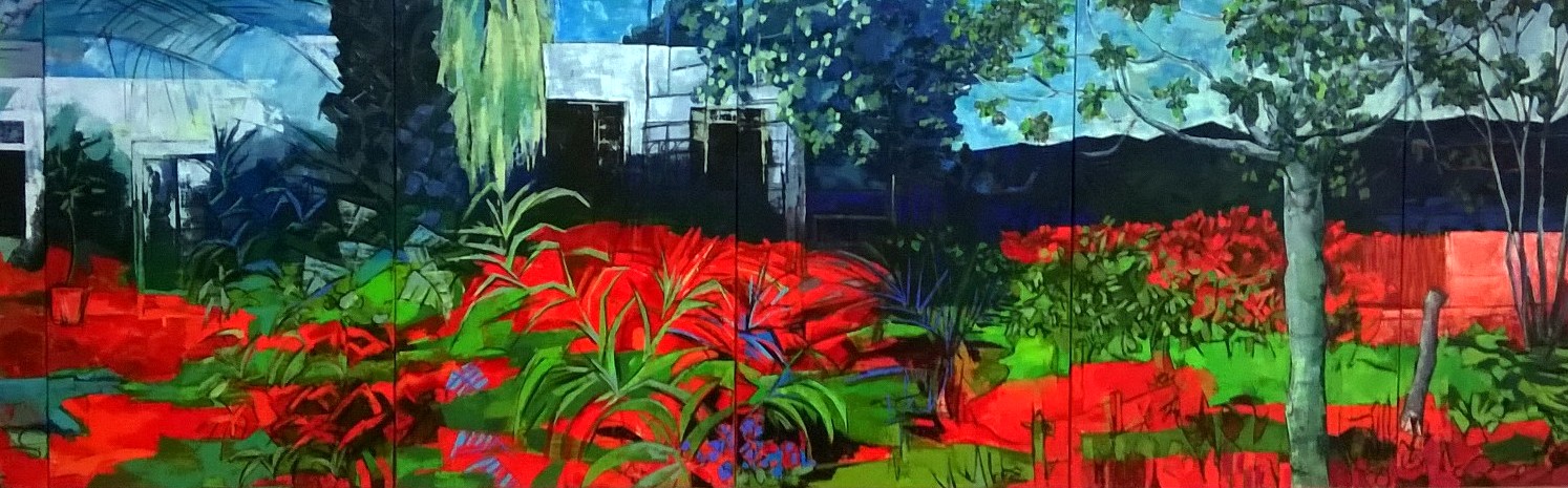 JardÃ­n interior 324x81 cm acrÃ­lico/lienzo 2015