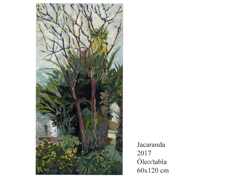 Jacaranda 2017 Ã“leo/tabla 60x120 cm