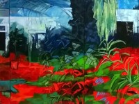 Jardín interior 324x81 cm acrílico/lienzo 2015